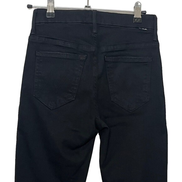 Mother Looker Skinny Jeans High Waisted Hemmed Not Guilty Black 24 - Picture 5 of 11